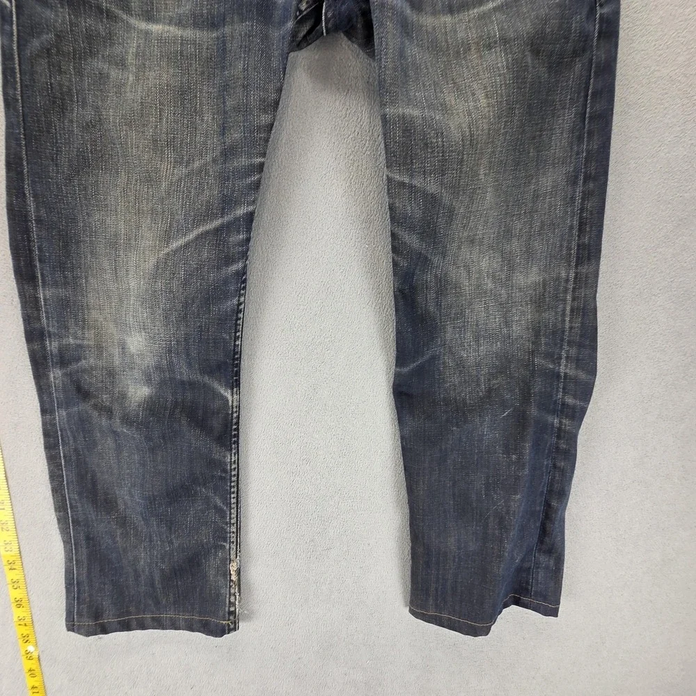 VTG Levis 504 Jeans Mens Blue Straight Engineered Honeycomb Whiskers Fits 31x26